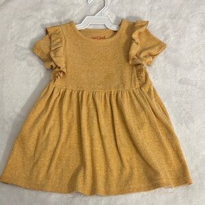 Cat & Jack Mustard Ruffle Sleeve Dress